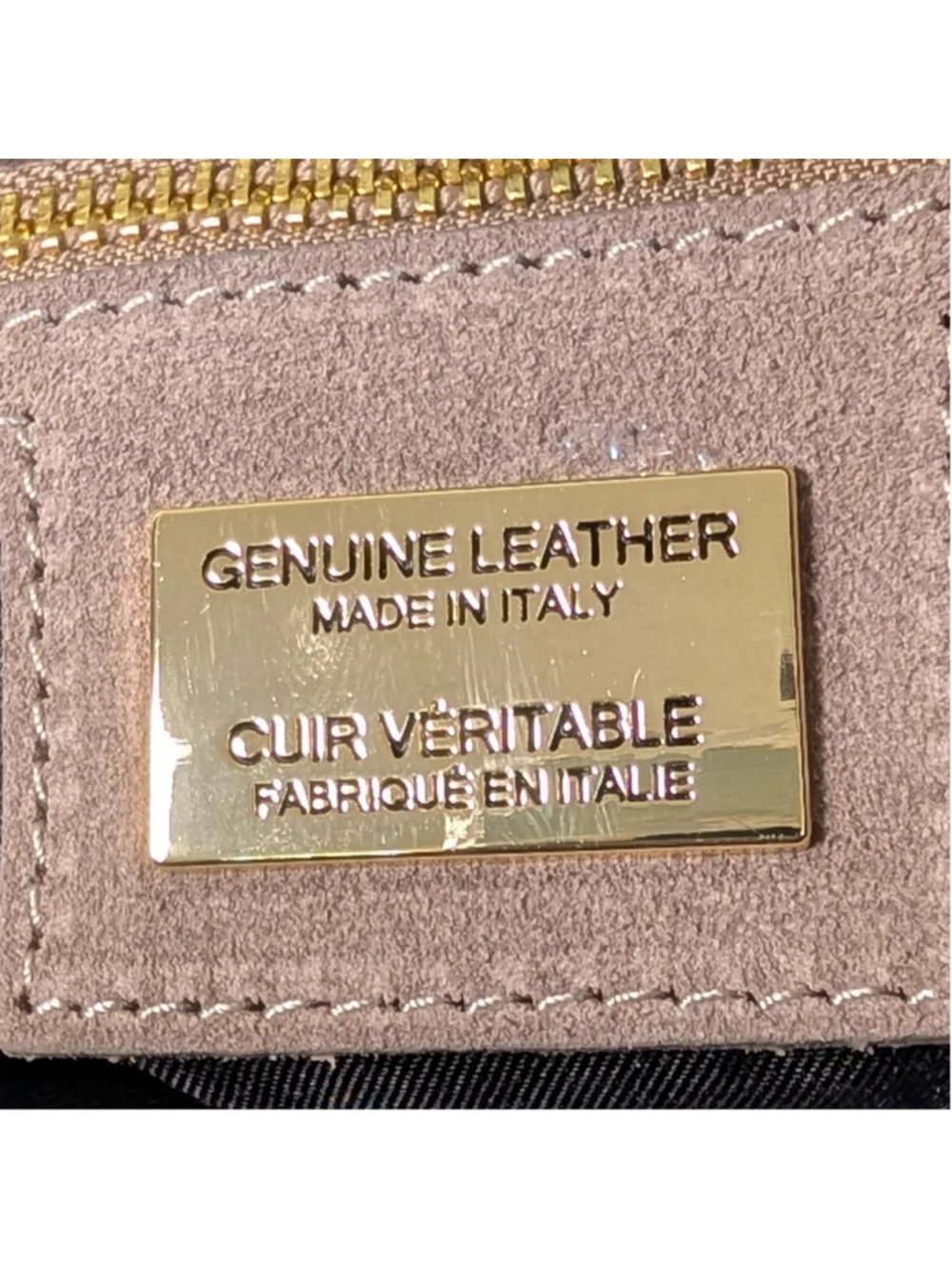 Viola Castellani Italian Suede Leather Chain Bag Taupe Slouchy Crossbody Purse